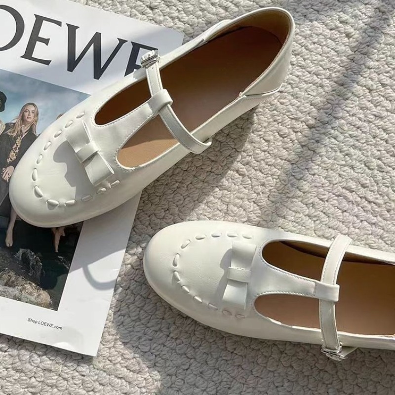 Shoes For Women Flats - 2025年夏新作 フランス風ロープメアリージェーンシューズ ホワイト 夏 レディースシューズ 通気性抜群