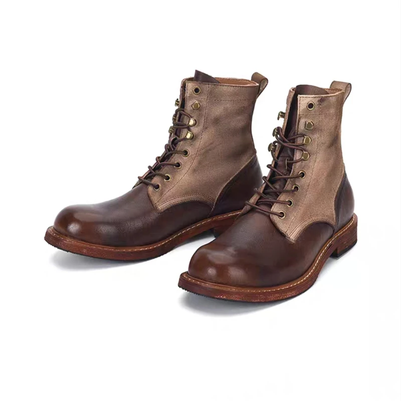 Suede Ankle Boot - 手作りヴィンテージ英国最高品質メンズシューズ秋冬ツーリング牛革アンクルブーツ混合色デザートバイクブーツ