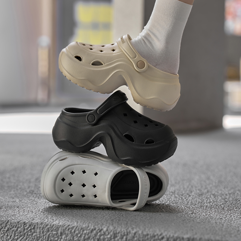 Women Shoes Size Chart - 2025年ニューファッションレディースクロッグサンダル6CM厚底身長アップスリッパ滑り止め夏アウトドアガーデンホールシューズ
