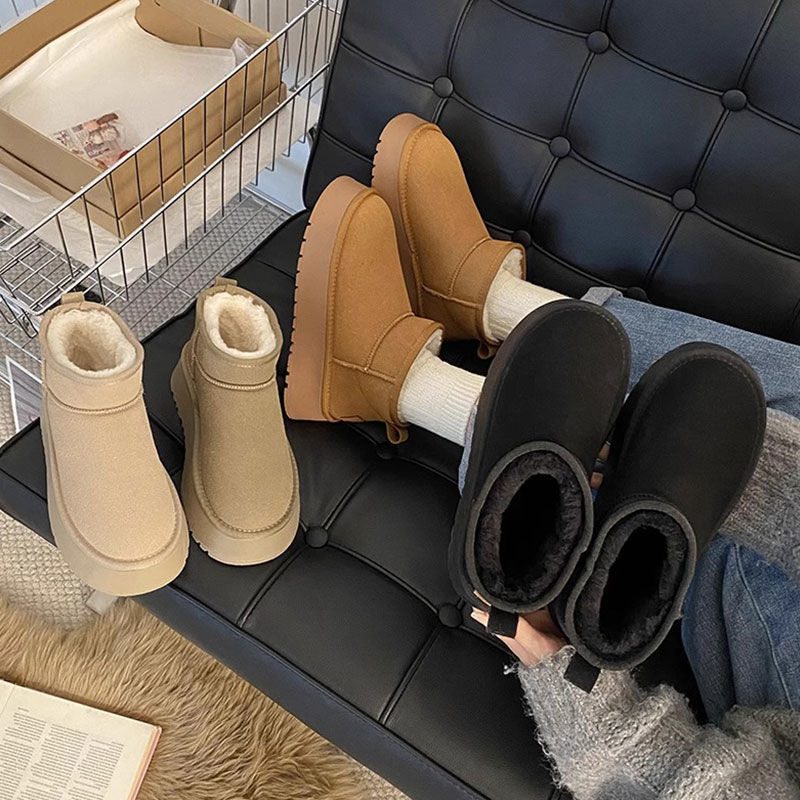 Women Shoes Size Chart - 女性用厚底スノーブーツ、パッドを追加、厚みのある滑り止めショートスノーブーツ、暖かいソフトソールのコットンシューズ