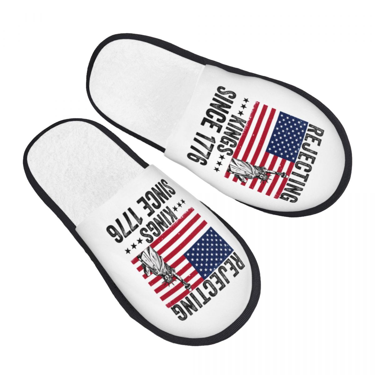 Women'S Shoes Liberty - カスタム自由の女神像と旗のゲストスリッパ（ホテル、女性用ハウススリッパ）