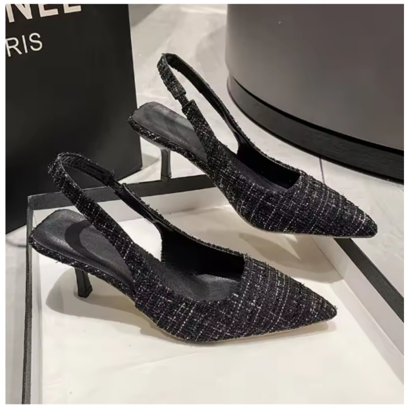 Women'S Shoes Size 40 In Us - ブランドデザイナースリングバックハイヒールパンプス女性ポインテッドブルーポインテッドトゥパーティーシューズ夏薄型ヒールサンダルハイヒールシューズ