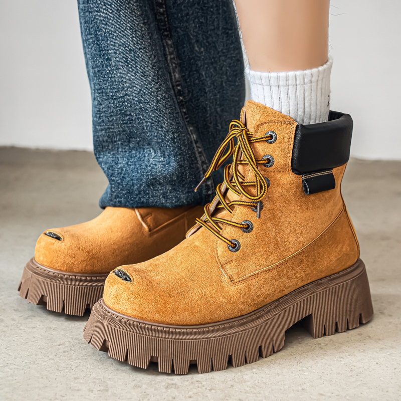 Suede Ankle Boot - クラシックハイトップブーツアウトドアレザーメンズカジュアルアンクルブーツデザイナープラットフォームワークブーツワイドトゥオートバイブーツザパティラス