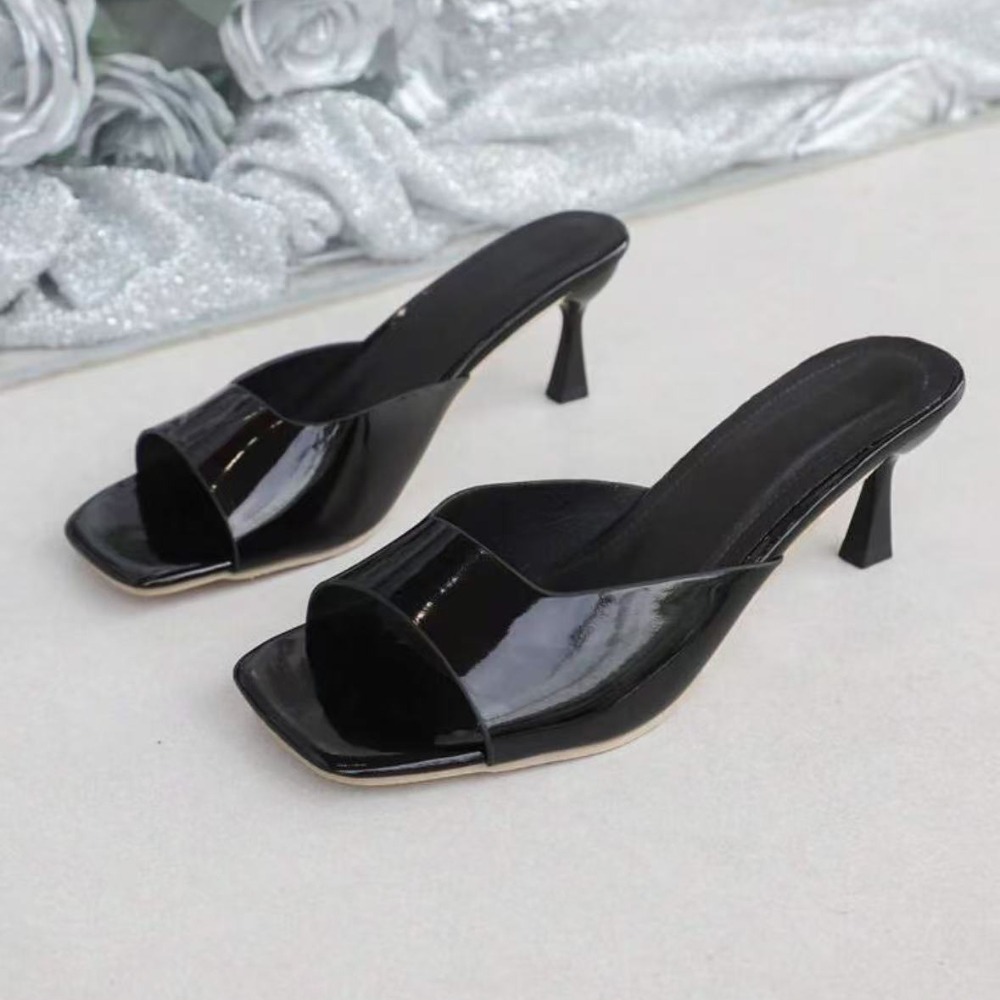 Wide Fit Heels - ファッションフィッシュマウススリッパサマーコンフォートドレスシューズセクシーオープントゥスティレットサンダルエレガントオフィスウィメンズハイヒール