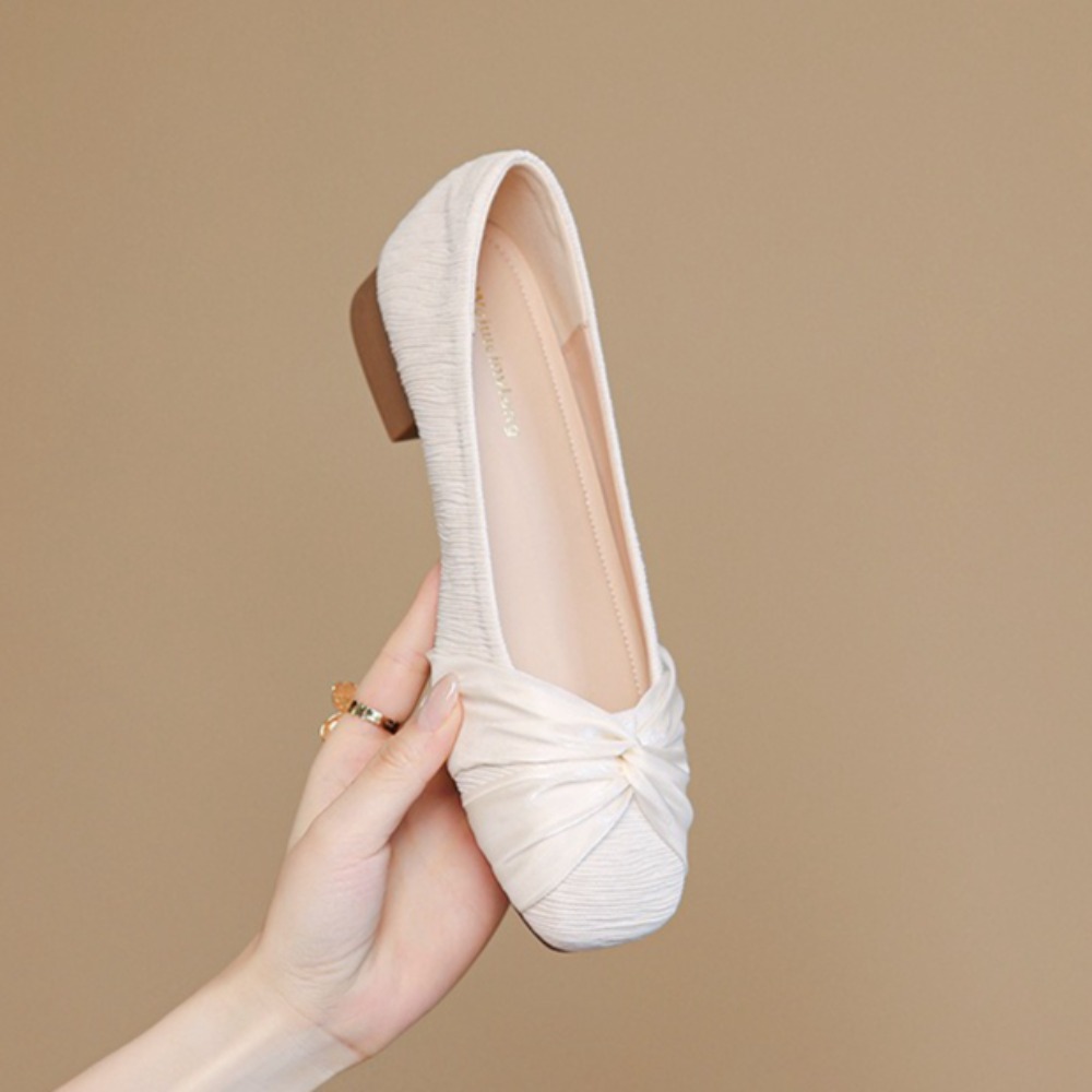 Shoes For Women Flats - エレガントな女性用フラットシューズ サテン厚底ヒールシングルシューズ 女性用ローヒールシューズ メリージェーンシューズ 女性用シューズ