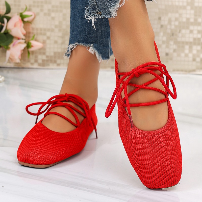 Shoes Women Pumps - フランス風フラットメリージェーンシューズ 2026夏新作 通気性抜群 軽量 バレエシューズ風 多用途
