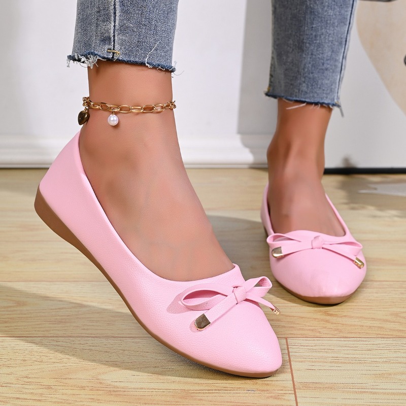 Shoes Women Pumps - 浅口ソフトソール快適レザーシューズレディース新作ウェッジシングルシューズ