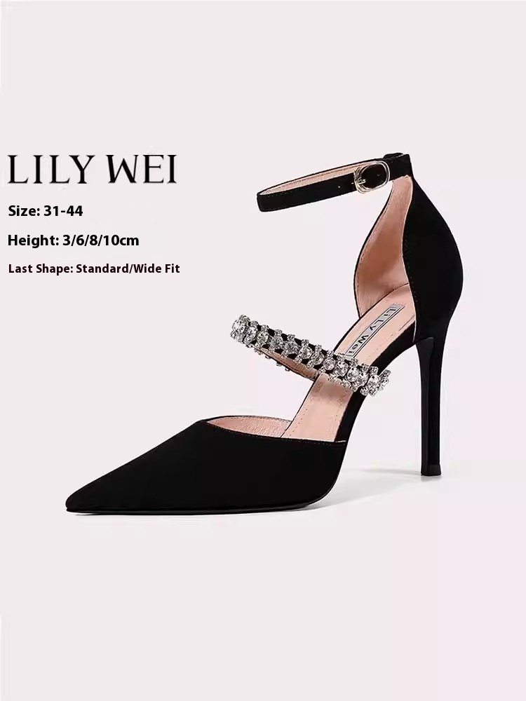 Wide Fit Heels - ローヒール薄型ハイヒール結婚式の靴夏の新しい尖ったレースメッシュ宴会大きいサイズ小さいサイズワイドバージョンの女性のサンダル