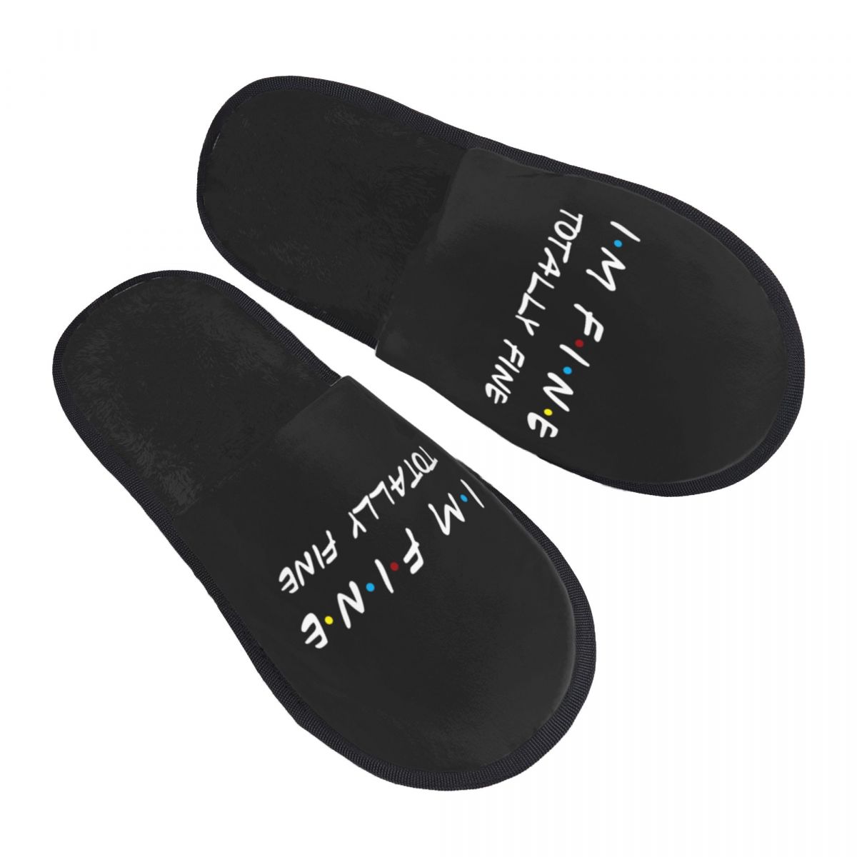Women Shoes Quote - カスタムプリント レディース 「I'm Fine」 ハウススリッパ 快適で暖かい