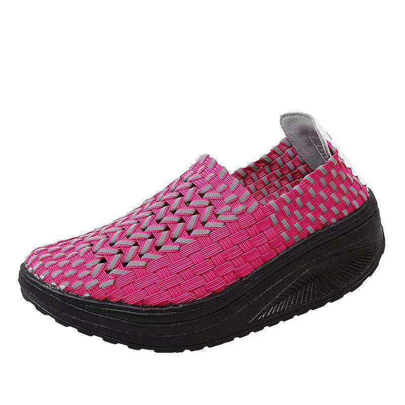 Women'S Shoes Hands Free - 女性用ハンドメイドウェッジカジュアルシューズ 厚底 滑り止め 春夏新作 浅履き ラウンドトゥ