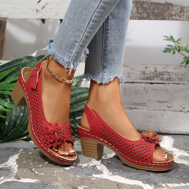 レディースチャンキーヒールサンダル 夏 2026 ファッショ - Women Shoes Model のレビューと価格