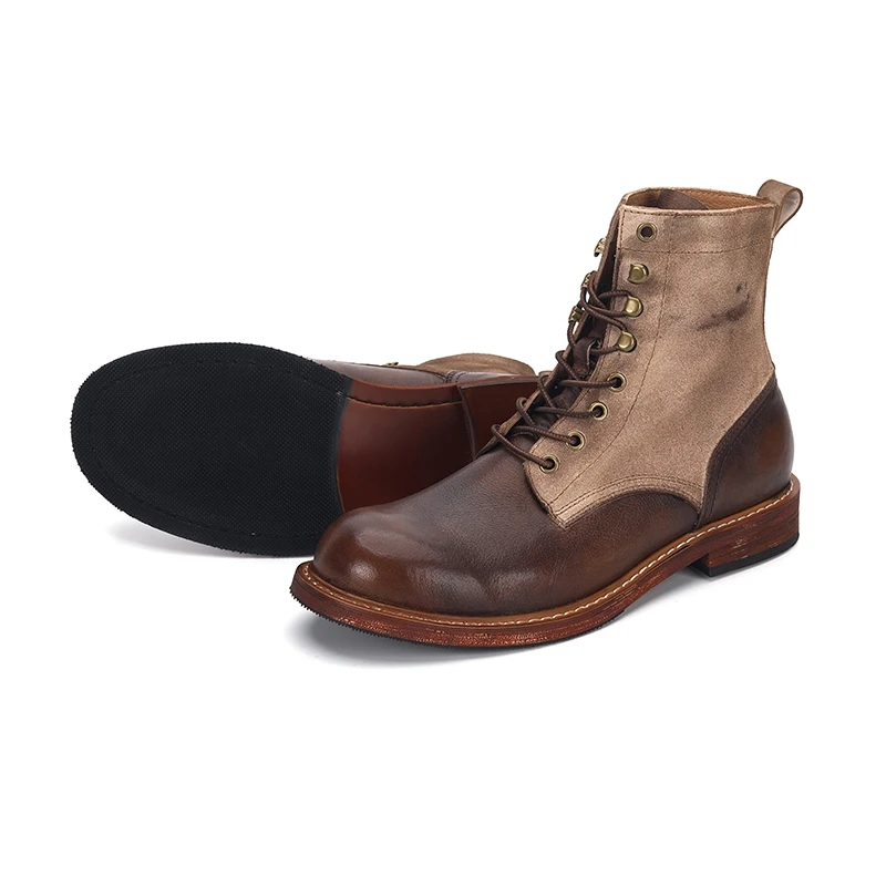 手作りヴィンテージ英国最高品質メンズシューズ秋冬ツーリング牛 - Suede Ankle Boot のレビューと価格
