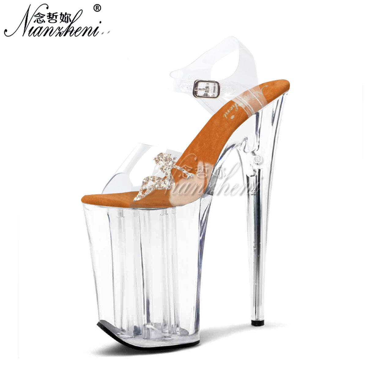 女性用23cmスティレットヒール9インチサンダル、クリスタル - Women Shoes Model のレビューと価格