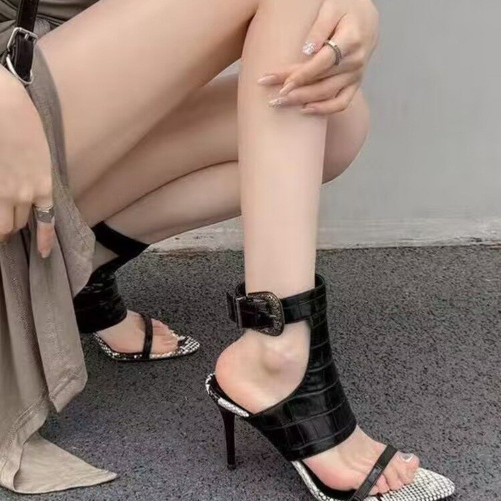 女性のハイヒールサンダル夏用ポインテッドトゥ厚底露出つま先シ - Wide Fit Heels のレビューと価格