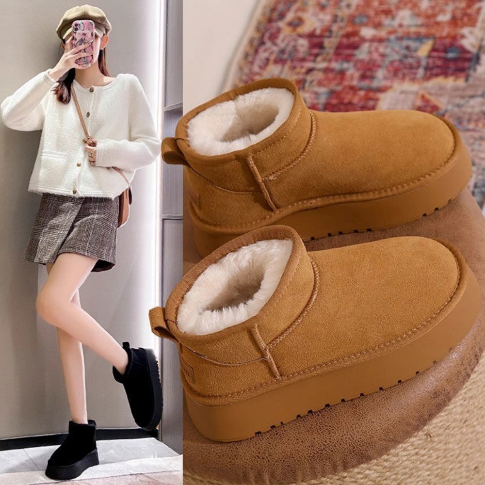 女性用厚底スノーブーツ、パッドを追加、厚みのある滑り止めショ - Women Shoes Size Chart のレビューと価格