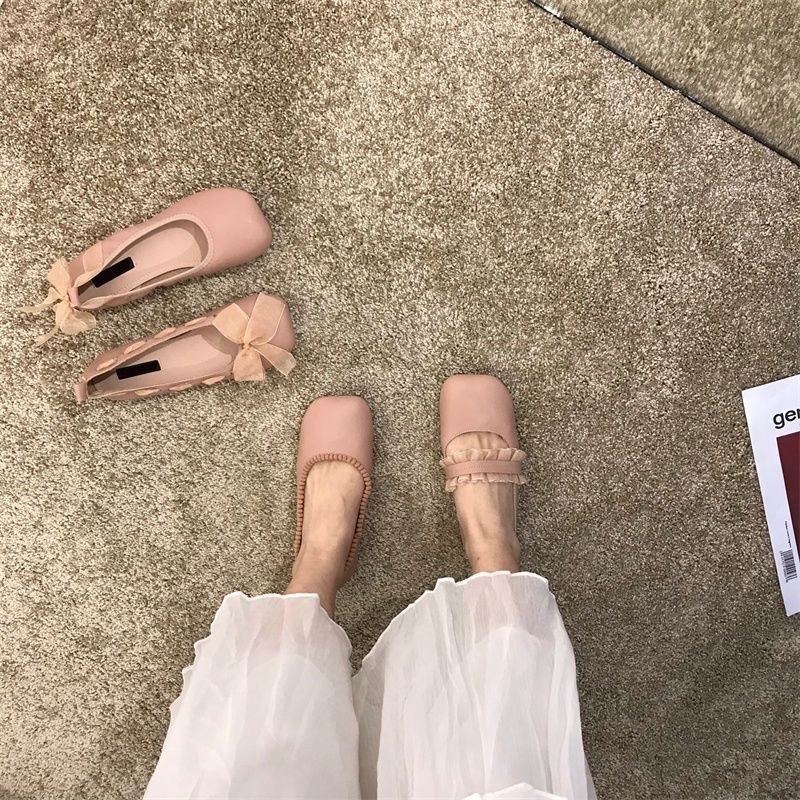 夏用スクエアトゥスリッポンレディースシューズ可愛い女性用フラ - Women Shoes Quick Delivery のレビューと価格