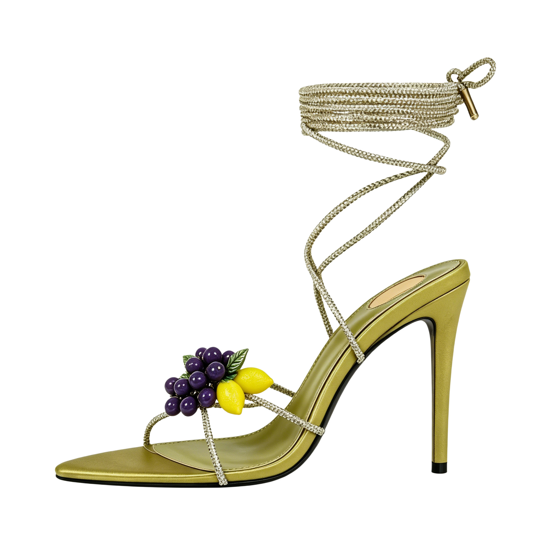 レディース3Dフルーツ装飾ラインストーン付きアンクルストラッ - Rhinestone Sandal Women のレビューと価格
