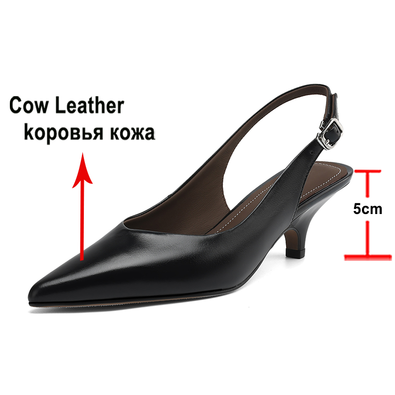 Meotina 女性本革スリングバックパンプスポインテッドト - Women'S Shoes Size 40 In Us のレビューと価格