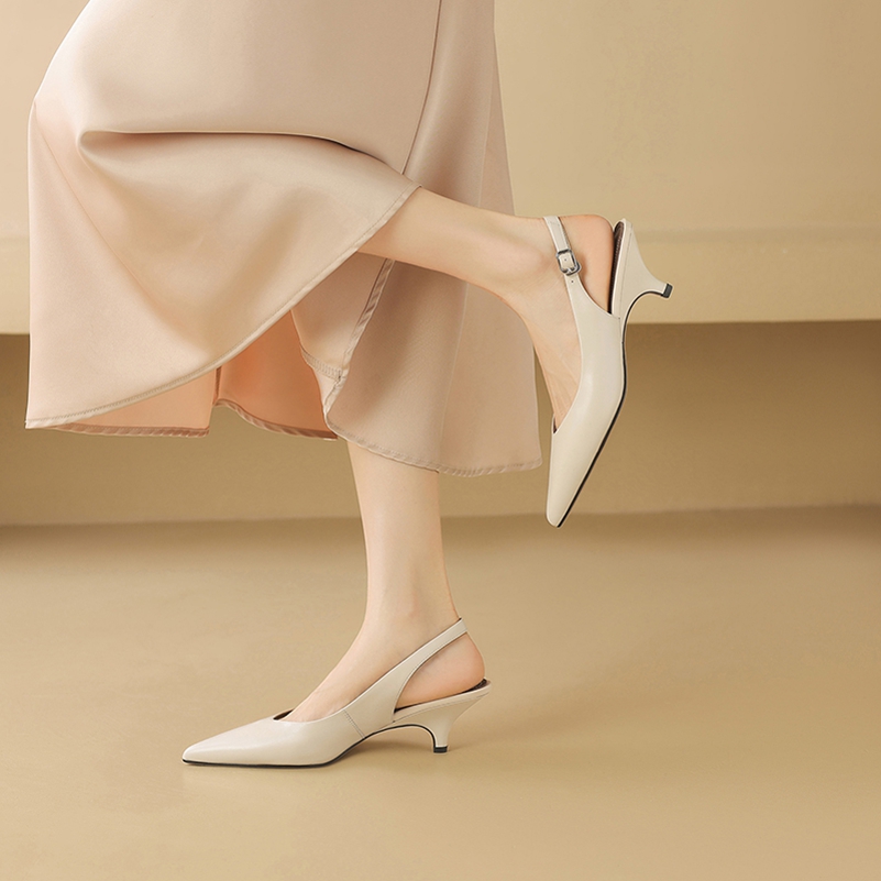 Meotina 女性本革スリングバックパンプスポインテッドト - Women'S Shoes Size 40 In Us のレビューと価格