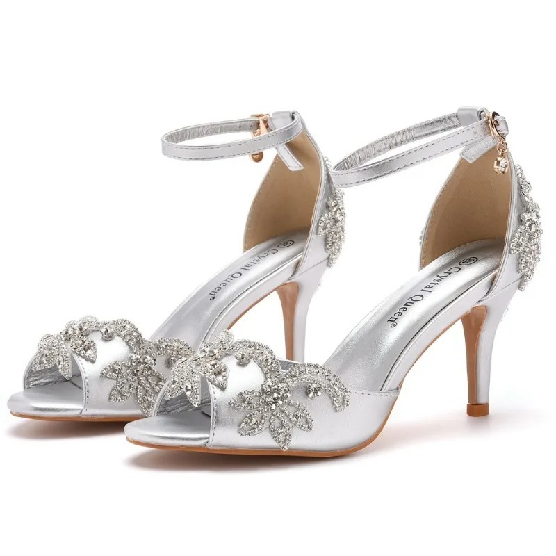 ファッションデザイナーの女性の靴高級ラインストーンピープトウ - Rhinestone Sandal Women のレビューと価格