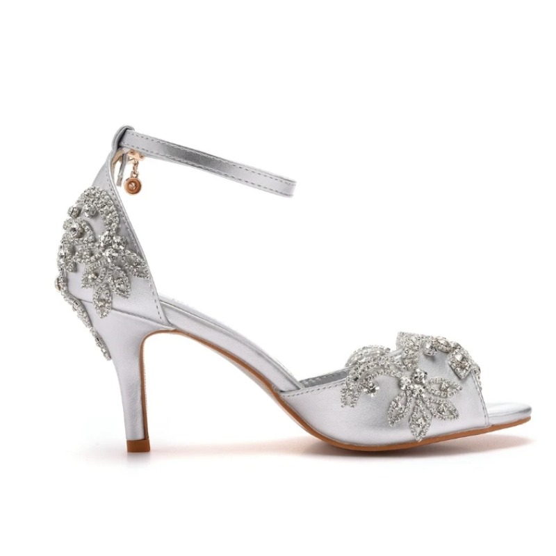 ファッションデザイナーの女性の靴高級ラインストーンピープトウ - Rhinestone Sandal Women のレビューと価格