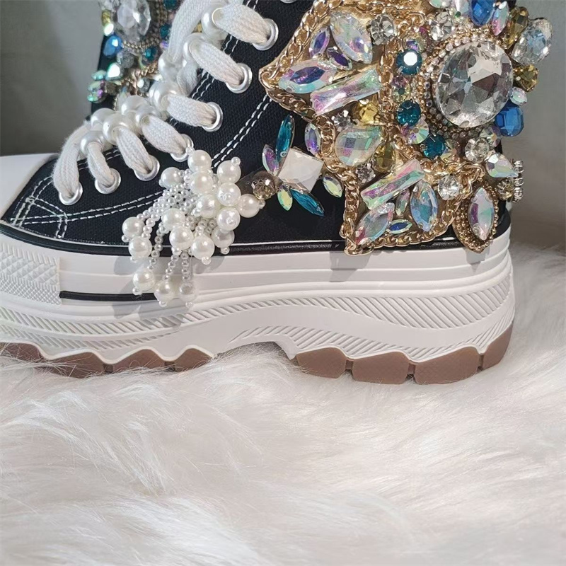女性用キャンバスシューズ,厚手のソール,ハイトップ,裸のビー - Women'S Shoes Hands Free のレビューと価格