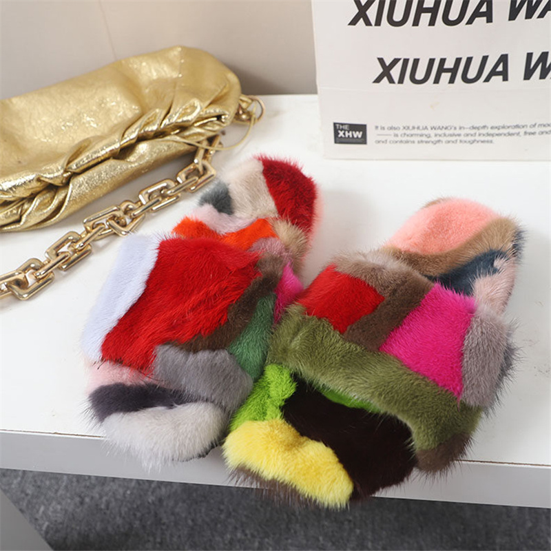 女性のふわふわスリッパ冬のホームスリッパ暖かい豪華なミンクの - Women Shoes For Winter のレビューと価格