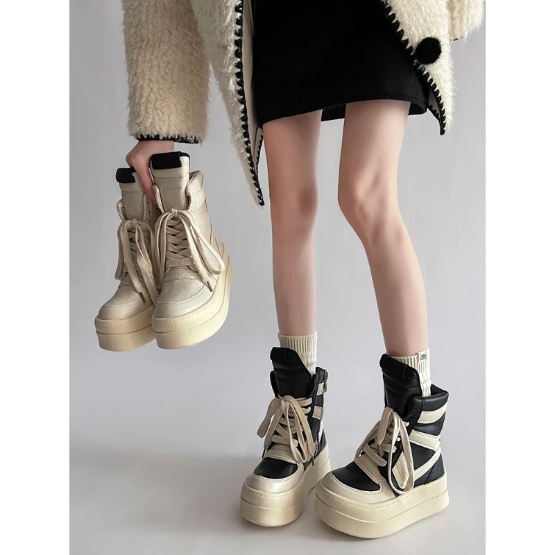厚底アンクルブーツデザインハイカットシューズ レディース 秋 - Women Shoes Size Chart のレビューと価格