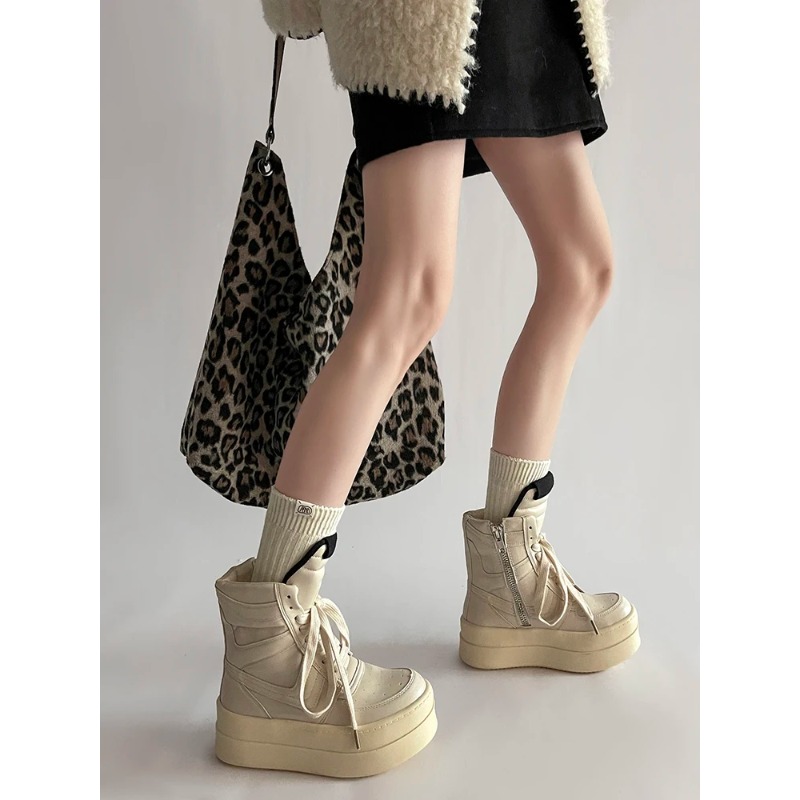 厚底アンクルブーツデザインハイカットシューズ レディース 秋 - Women Shoes Size Chart のレビューと価格