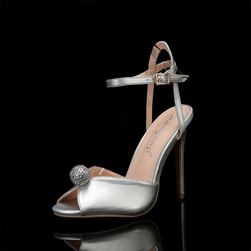 新しいラグジュアリーパールラインストーンピープトゥレディース - Rhinestone Sandal Women のレビューと価格