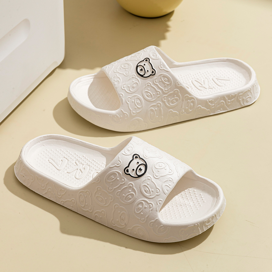 印刷かわいいクマ女性スリッパ夏屋内ソフト漫画サンダル浴室滑り - Women'S Shoes To Men'S のレビューと価格