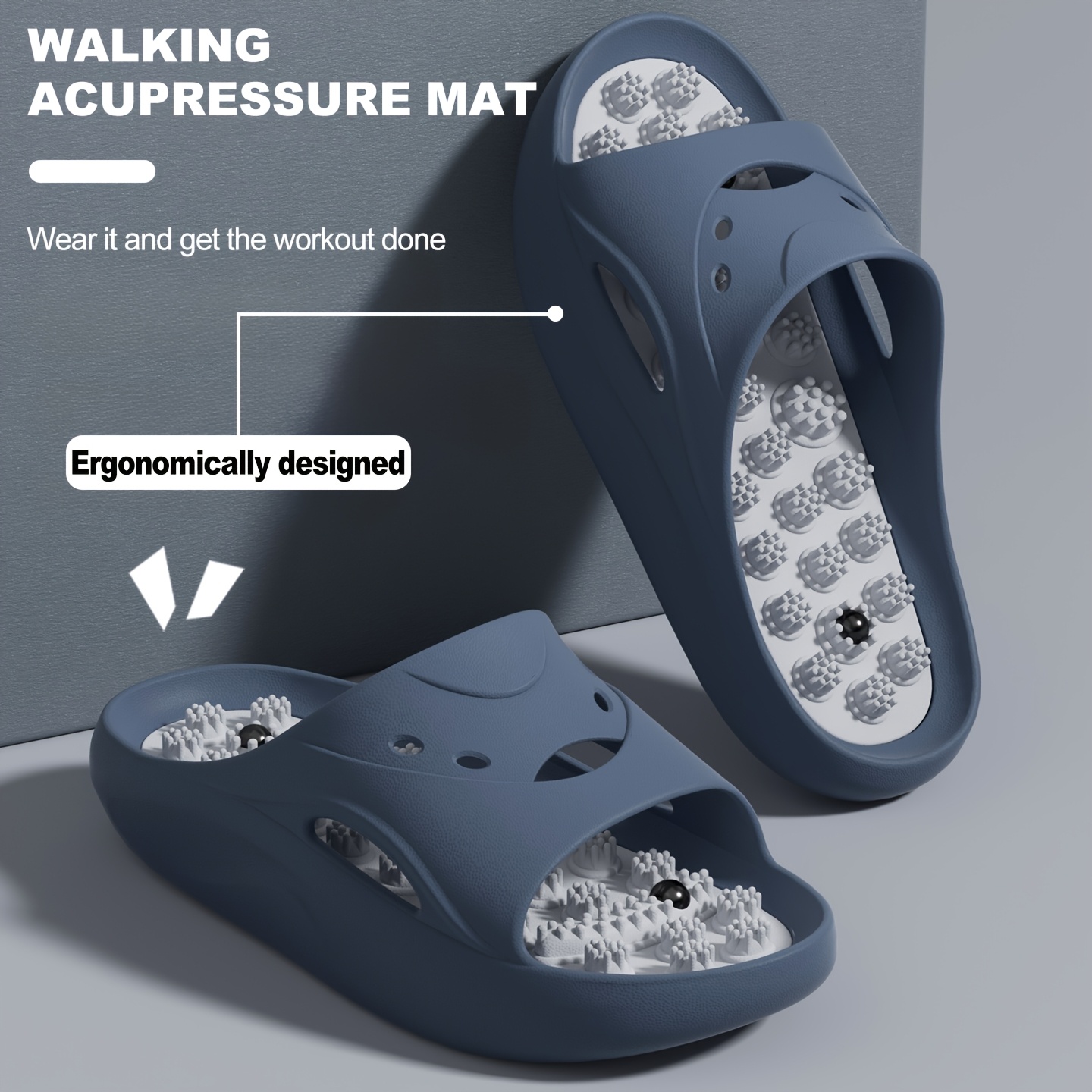 女性男性用EVAマッサージスリッパ厚底バスルームスライド滑り - Women'S Shoes To Men'S のレビューと価格