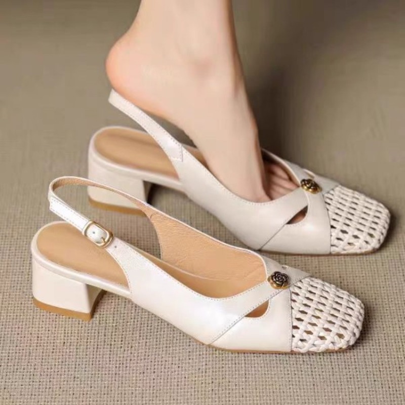 レディース フレンチスタイル クローズドトゥ サンダル、チャ - Shoes For Women Flats のレビューと価格