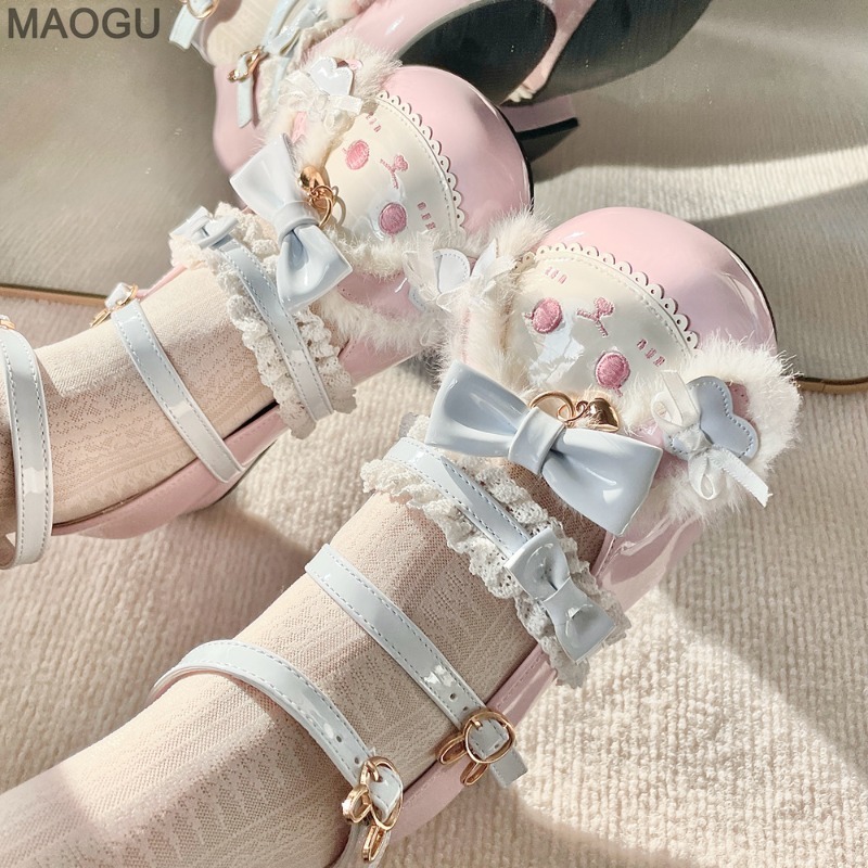 かわいい甘いロリータ靴女性のための和風ちょう結びラウンドトゥ - Women'S Shoes Size 40 In Us のレビューと価格