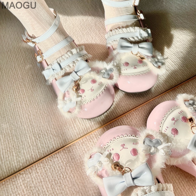 かわいい甘いロリータ靴女性のための和風ちょう結びラウンドトゥ - Women'S Shoes Size 40 In Us のレビューと価格