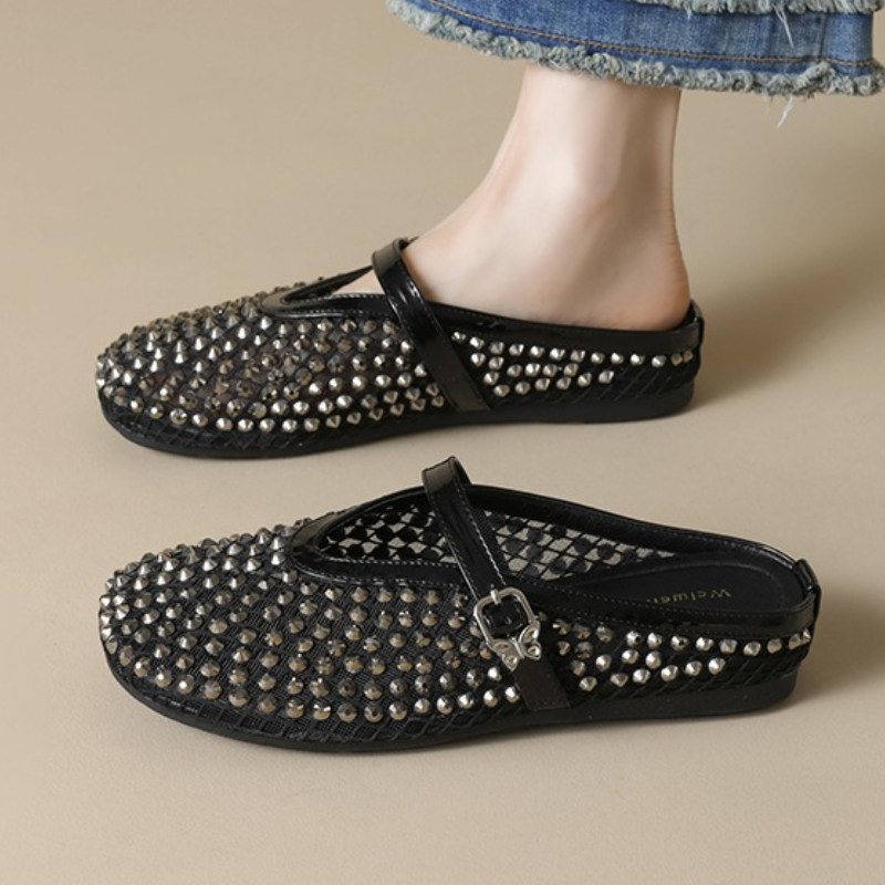 メッシュラインストーンブランドスリッパ女性の夏の新カジュアル - Rhinestone Sandal Women のレビューと価格