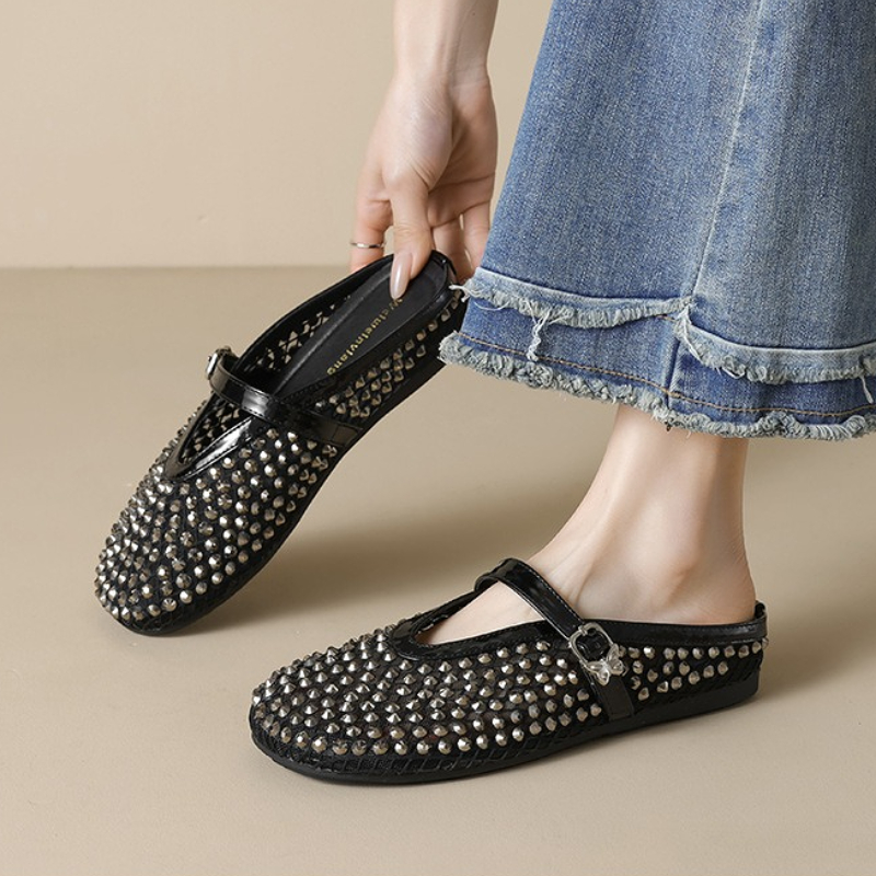 メッシュラインストーンブランドスリッパ女性の夏の新カジュアル - Rhinestone Sandal Women のレビューと価格