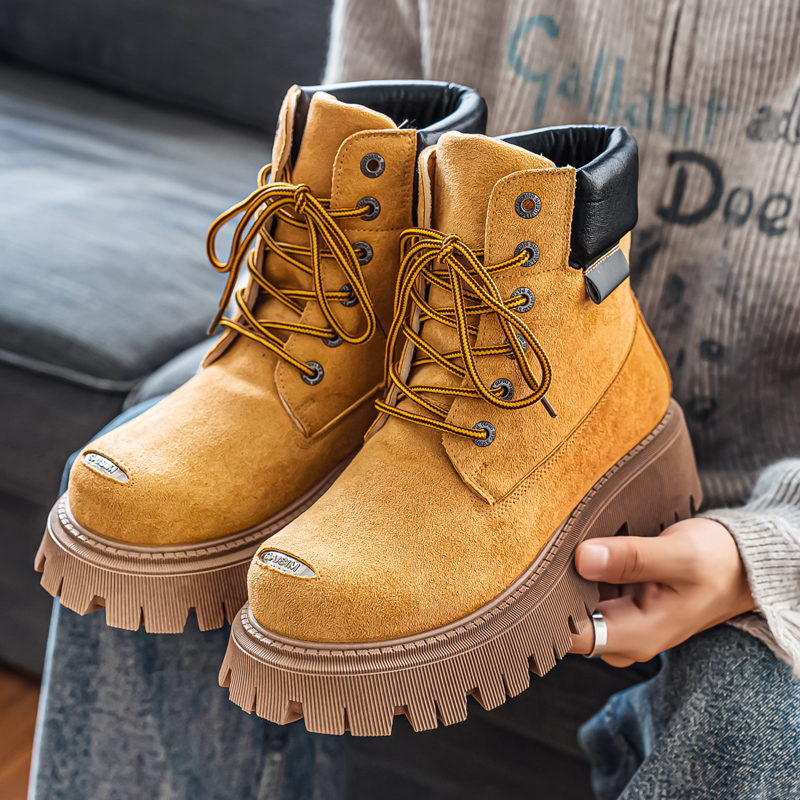 クラシックハイトップブーツアウトドアレザーメンズカジュアルア - Suede Ankle Boot のレビューと価格