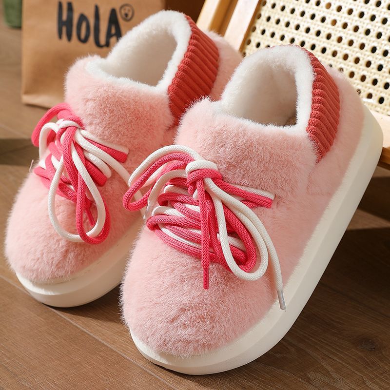 新型立体フルラップスリッパ ホームふわふわコットンシューズ  - Women Shoes For Winter のレビューと価格
