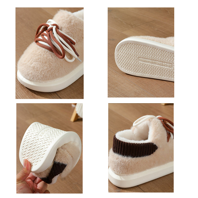新型立体フルラップスリッパ ホームふわふわコットンシューズ  - Women Shoes For Winter のレビューと価格