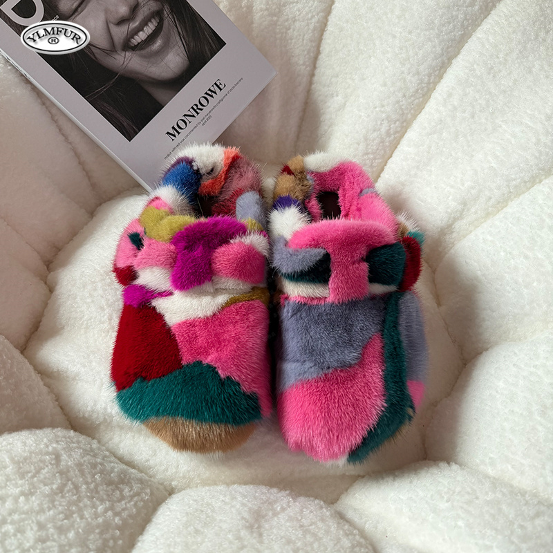 ニューガールラグジュアリーミンクファースリッパ レディースサ - Women Shoes For Winter のレビューと価格