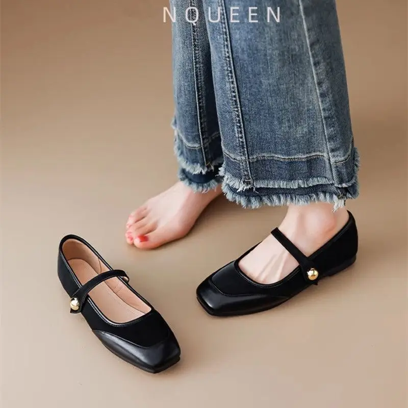 ローヒールエレガントなスプライシング女性のフラットシューズ黒 - Women Shoes Quick Delivery のレビューと価格