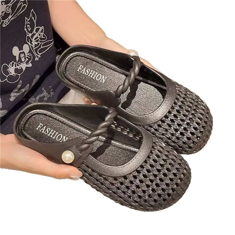 通気性のある包頭ハーフスリッパ中空オールマッチ通気性サンダル - Women'S Shoes Hands Free のレビューと価格