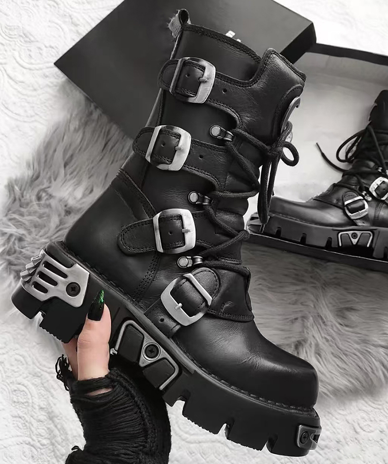 男性高級ファッションパンクゴシックハイバイクブーツオリジナル - Suede Ankle Boot のレビューと価格