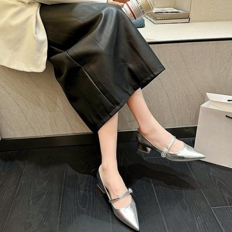 ポインテッドトゥミディアムヒールの女性のメリージェーンシュー - Women Shoes Quick Delivery のレビューと価格