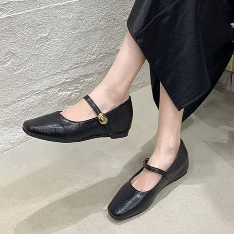 超ソフトレザー ブラック フラットシューズ レディースシュー - Shoes For Women Flats のレビューと価格