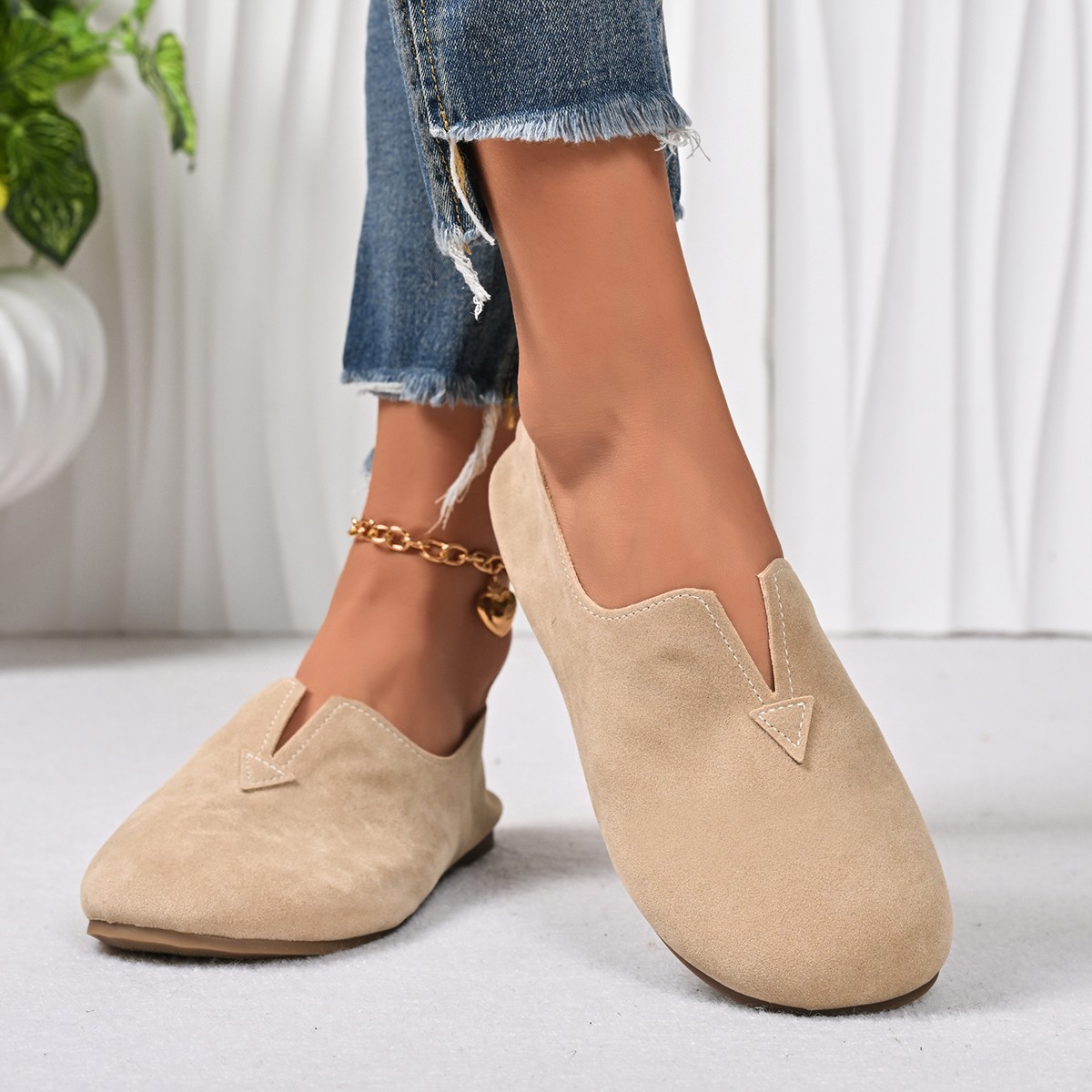 女性のフラットシューズ スリッポン ラウンドトゥ ローヒール - Women Shoes Quick Delivery のレビューと価格