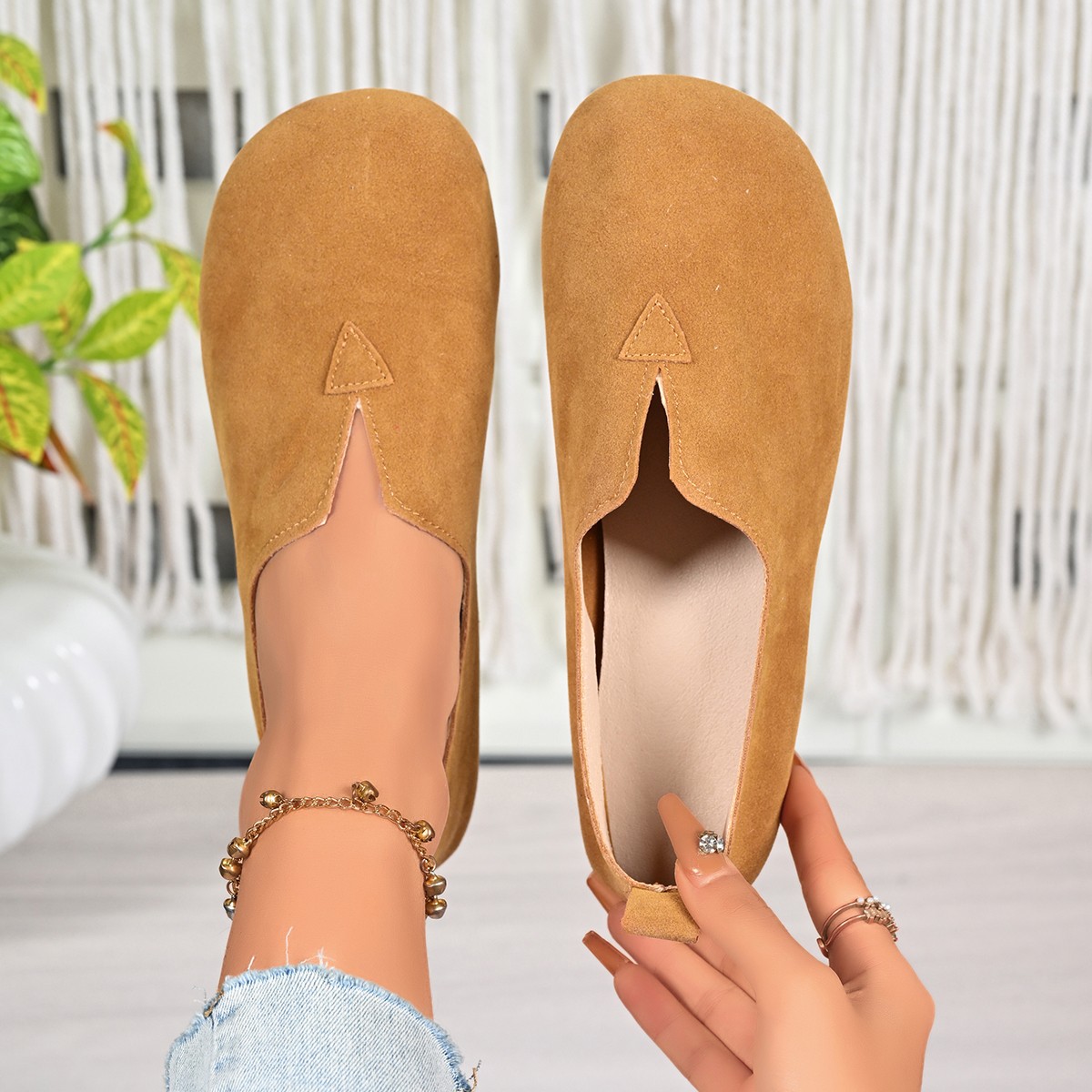 女性のフラットシューズ スリッポン ラウンドトゥ ローヒール - Women Shoes Quick Delivery のレビューと価格