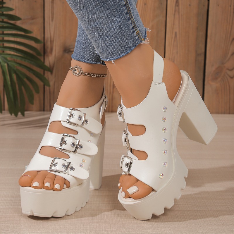超ハイヒールサンダル 夏新作 ラウンドトゥ オープントゥ メ - Women Shoes Model のレビューと価格