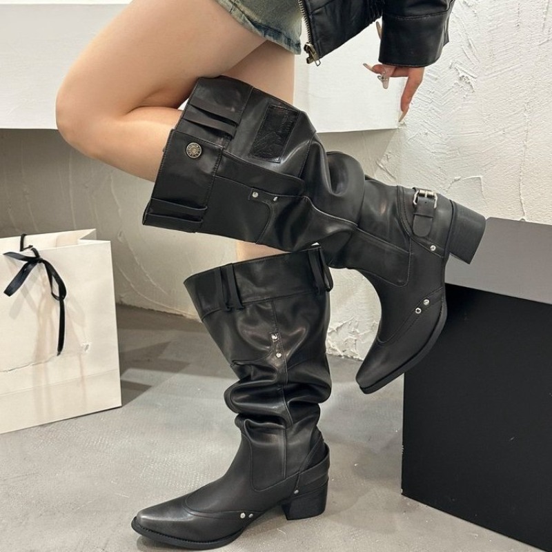 ラップシングルブーツ女性春夏ポインテッドトゥスタッズメタルバ - Suede Ankle Boot のレビューと価格